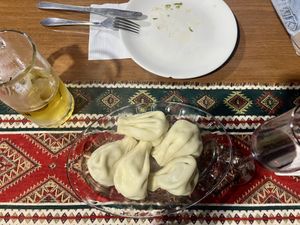 Khinkali with Mushroom Filling   at Racha in Tbilisi