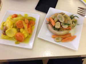 leeks and carrots. artichoke and beans at EcoistHan in Istanbul