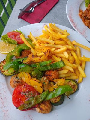 Grilled vegetables with french fries at Restaurant Alexis Sorbas in Baden-württemberg