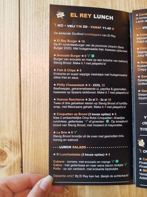Menu at El Rey in Woerden