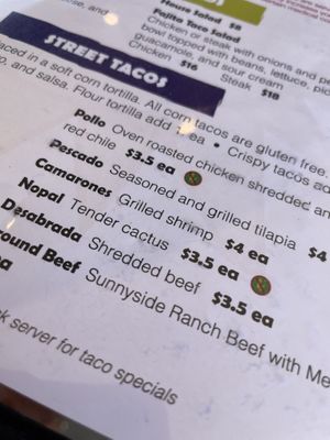 Tacos  at Nayarit Restaurant in Durango