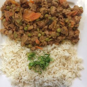 seasoned soy and rice  at Soju in Santiago