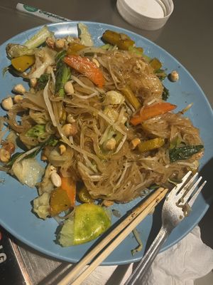 Vegan pad Thai with vegetables   at Mama Pooh's Kitchen in Koh Phangan