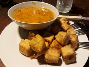 Deep fried tofu at Mama Pooh's Kitchen in Koh Phangan