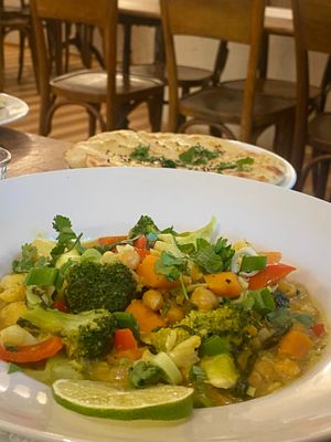 daily changing vegan menu at Schwarzer Engel in St Gallen
