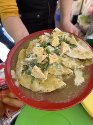 Green enchiladas   at Bonanza in Chihuahua