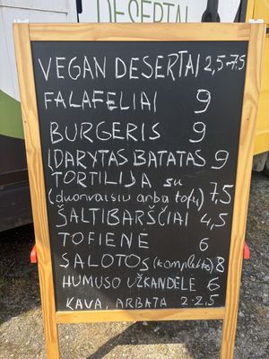 Menu  at Bitės Virtuvėlė in Musninkai