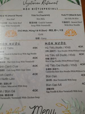 Clear looking menu at Bánh mì chay Nguyễn Trãi in Ho Chi Minh City