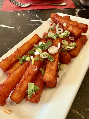 Yucca chilli fry appetizer  at Magic Masala Indian Cuisine in Naples