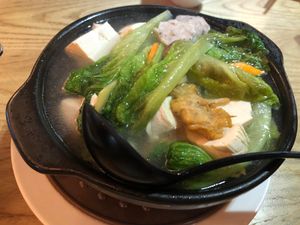 Tofu and veggie pot at Paramita Vegetarian Restaurant - Cheung Yee in Kowloon