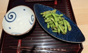 Grilled Edamame  at Tsuminaki Mapo Tofu (Mita Tamachi Branch) - 罪無き麻婆豆腐 in Tokyo