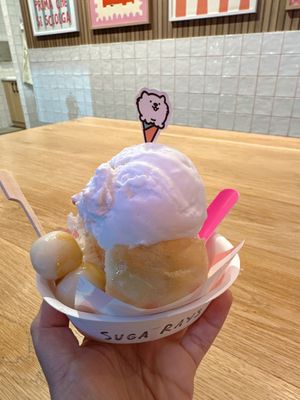 Coconut vanilla with bread & mochi💜💜  at Suga Rays in Melbourne