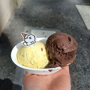 corn and chocolate gelato at Suga Rays in Melbourne