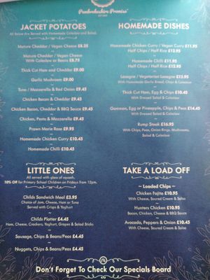 Menu 3 at Pembrokeshire Promise in Wales