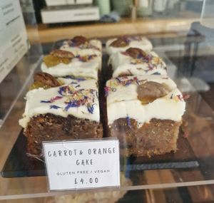 Carrot cake at Nook & Noble Cafe in Ceredigion