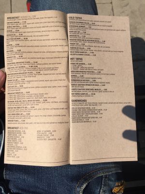 1st page of their menu at Kreation Organic Juicery in El Segundo