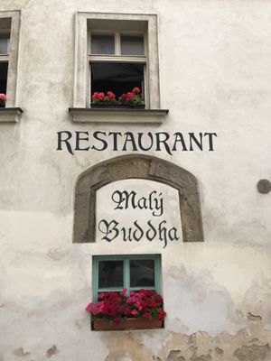 Outside  at Maly Buddha in Prague