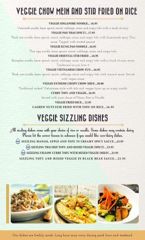 don't miss out our stir fried and sizzling dishes at Friends and Neighbours Cafe in Edmonton