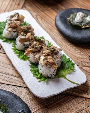 Shitake and sweet potato roll. at Desoriente - Granados in Barcelona