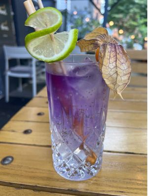 Aloe vera drink with chia seeds. Very sweet but delicious at LêLê in Berlin