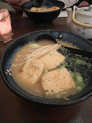 vegan tofu ramen with rice noodles at Aiko in Berlin