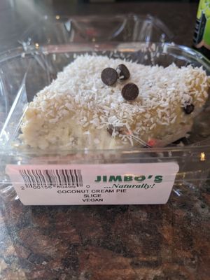 Vegan "coconut cream pie" at Jimbo's Naturally - Horton Plaz in San Diego