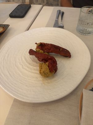 Crusco peppers with filling   at Ristorante Burro Salato - Cucina Francese e Lucana a Matera in Basilicata