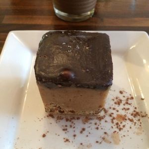 Salted Caramel Square -- Possibly the BEST dessert there!!! Call in advance to make sure they have them :) at Rawlicious in Newmarket