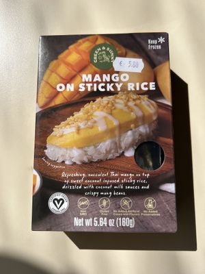 mango on sticky rice (5,80€)  at Dun Huang in Vlaanderen