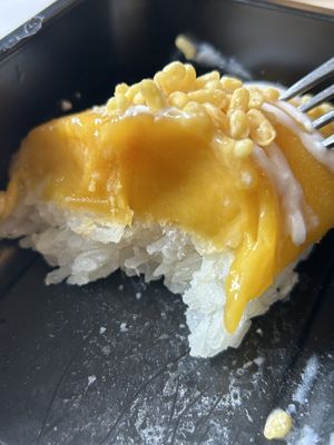 mango on sticky rice (5,80€)  at Dun Huang in Vlaanderen
