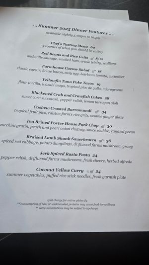 Menu at Ciao Baci in Little Rock