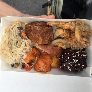 our obento lunch take out, for the plane ride back to Japan. at RuLai - Buddha Vegetarian Paradise in Taipei