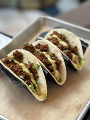 Abbots chorizo tacos   at Taco Pegaso in Austin