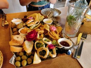 Tapas platter at Bubita Bar in Barcelona