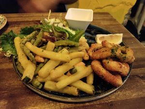 Tempura plate at Bubita Bar in Barcelona