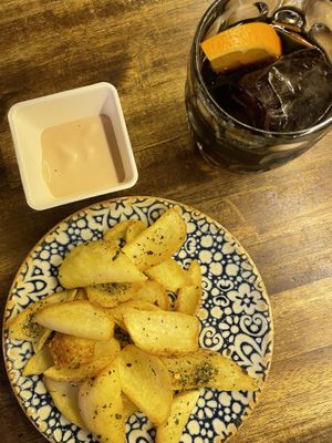 Bravas with mayonaise  at Bubita Bar in Barcelona