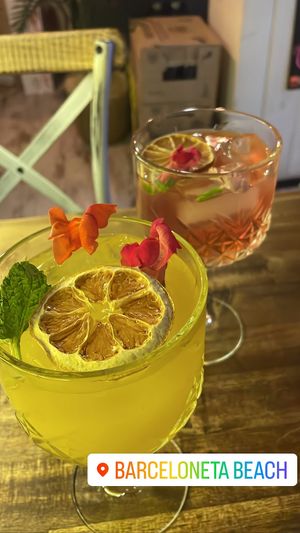 Cava and rose wine cocktails  at Bubita Bar in Barcelona