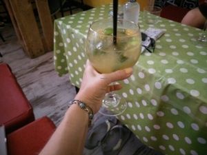 Wonderful sangria! (sangria Monalisa)  at Bubita Bar in Barcelona