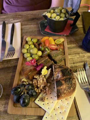 Cheeseboard and a lot of olives (didn’t know they were included in the board already)  at Bubita Bar in Barcelona