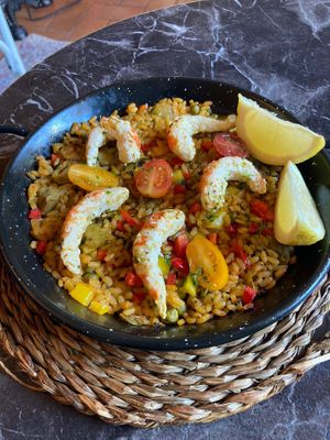 Prawn paella   at Bubita Bar in Barcelona