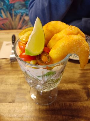 Copa de gambas vegana at Bubita Bar in Barcelona