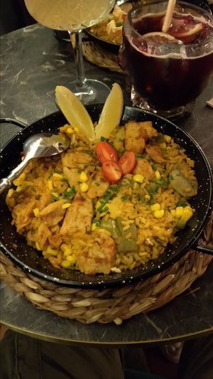 Paella con "pollo" #Veganuary at Bubita Bar in Barcelona