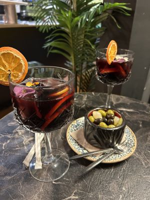 “Jessica” sangria and olives   at Bubita Bar in Barcelona