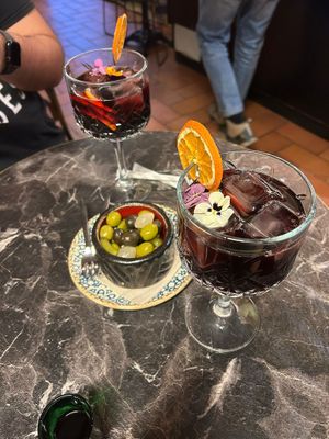 “Jessica” sangria and olives   at Bubita Bar in Barcelona