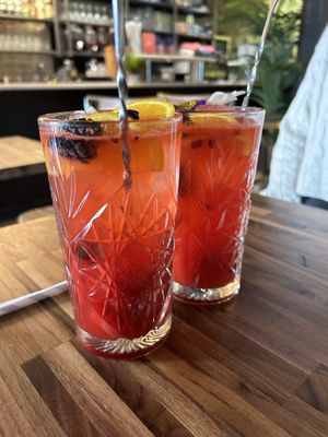 Berries and lemon non-alcoholic drinks  at Bubita Bar in Barcelona