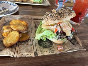 “Calamari” bagel  at Bubita Bar in Barcelona