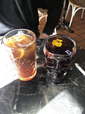 Sangria and a non-alcohol tea. Both great    at Bubita Bar in Barcelona