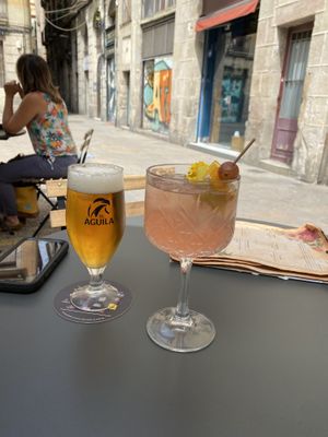 Beer and Lola Sangria Cocktail  at Bubita Bar in Barcelona
