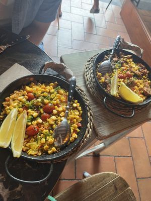 Vegetable and Chicken Paella  at Bubita Bar in Barcelona