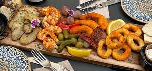 Spanish Vibes, our famous seafood platter  at Bubita Bar in Barcelona